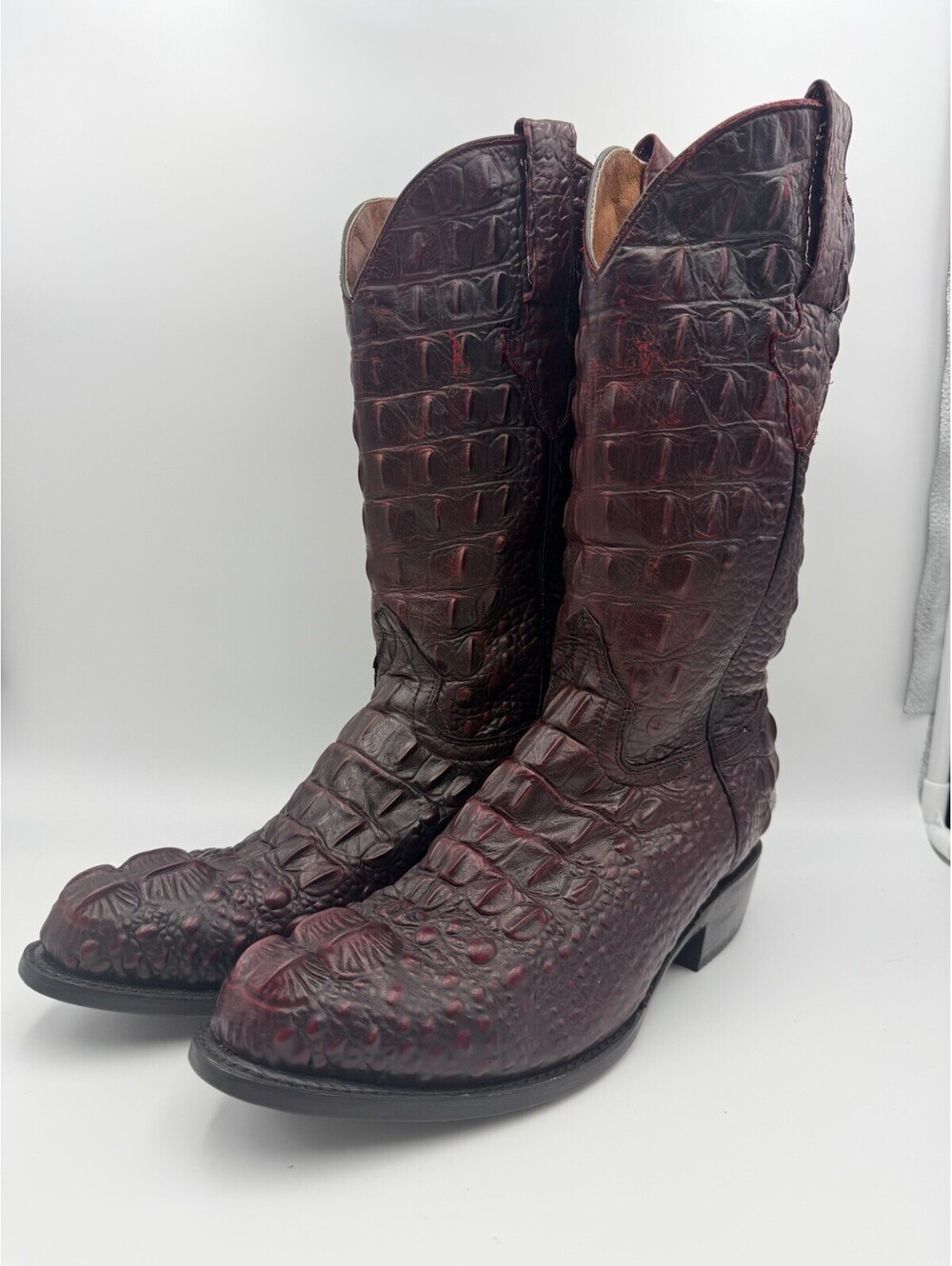 El Presidente Gold Collection Cowboy Boots Hornback Alligator Red 9.5